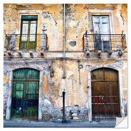 Sticker mural Façade à Giardini-Naxos en Sicile, Italie