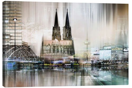 Canvastavla Abstract skyline in Cologne, Germany