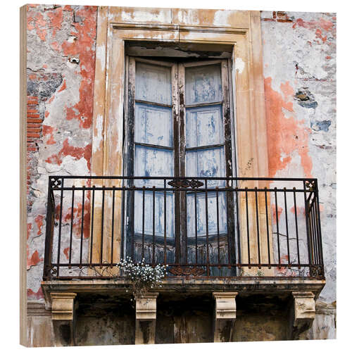 Hout print Magical sicilian house facade