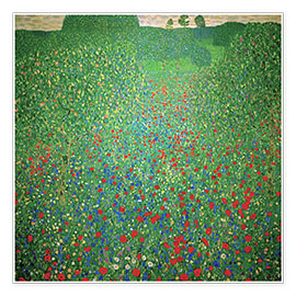 Poster  Champs de Coquelicots - Gustav Klimt