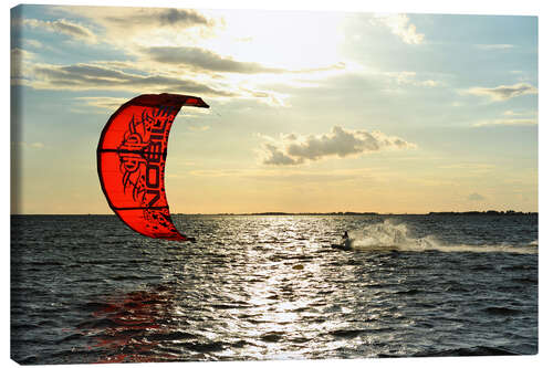 Quadro em tela Kite surfers on the high seas