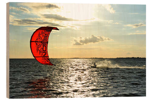 Cuadro de madera Kite surfers en alta mar