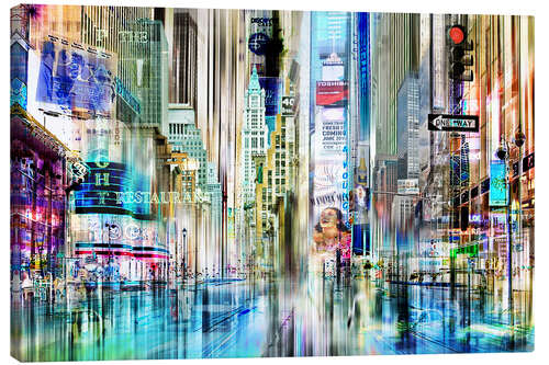 Canvas print USA NYC New York Abstrakte Skyline Collage