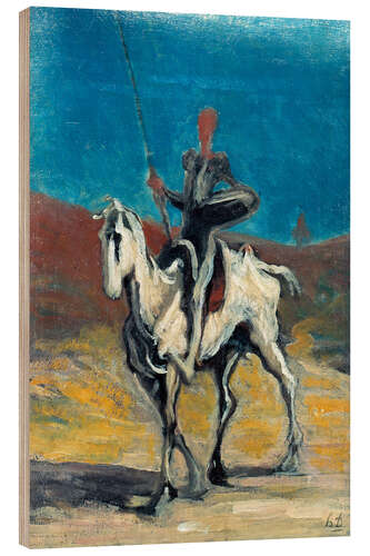 Wood print Don Quixote