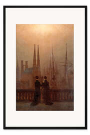 Gerahmter Kunstdruck Nächtlicher Hafen