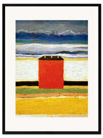 Kunsttryk i ramme Red house