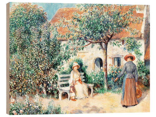 Holzbild Gartenszene