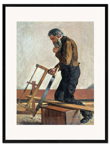 Impresión de arte enmarcada Philosophising Workman