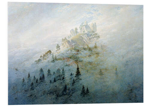 Foam board print Morning mist in mountains