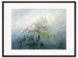 Gerahmter Kunstdruck Morgennebel im Gebirge