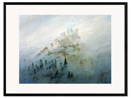 Kunsttryk i ramme Morning mist in mountains