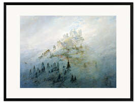 Ingelijste kunstdruk Morning mist in mountains
