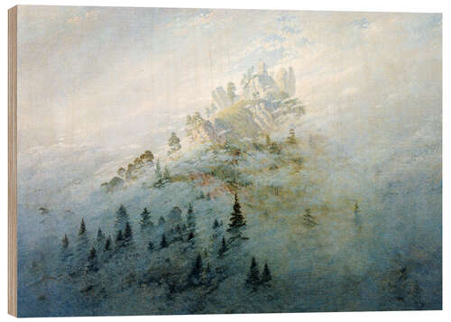 Wood print Morning mist in mountains