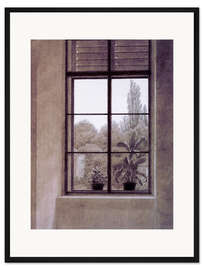Gerahmter Kunstdruck Fenster mit Parkpartie