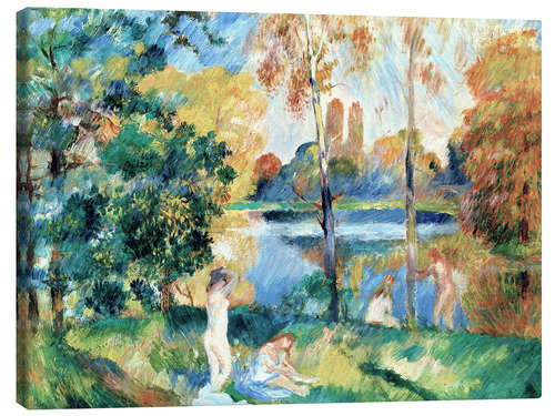 Canvas print Landscape with bathers