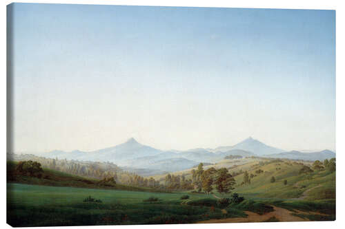 Canvas print Bohemian landscape with the Milleschauer