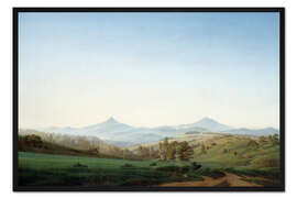 Gerahmter Kunstdruck Böhmische Landschaft mit dem Milleschauer