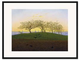 Gerahmter Kunstdruck Hügel mit Bruchacker