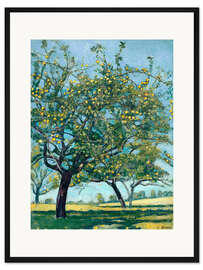 Gerahmter Kunstdruck Hofstatt mit Apfelbäumen