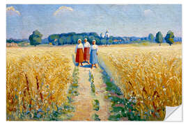 Naklejka na ścianę Three women on a path