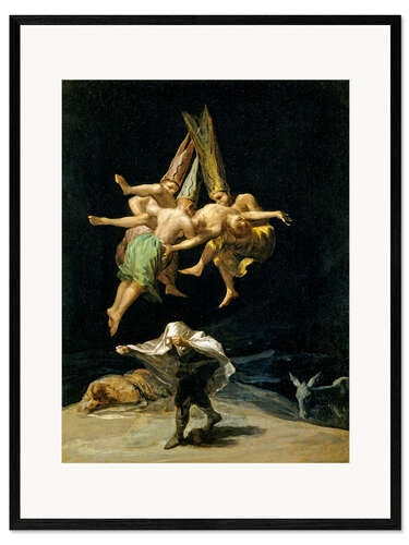 Gerahmter Kunstdruck Flug der Hexen