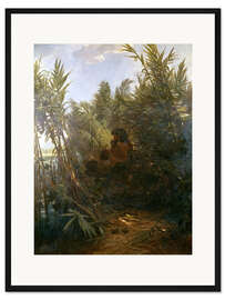 Gerahmter Kunstdruck Pan im Schilf