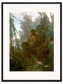 Gerahmter Kunstdruck Pan im Schilf
