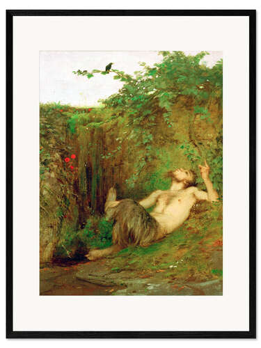 Framed art print Faun and blackbird