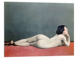 Quadro em plexi-alumínio Reclining Nude on a Red Carpet