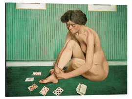 Magnettafel Patience spielende Frau