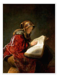 Tableau  La prophétesse Anna ou la mère de l'artiste - Rembrandt van Rijn