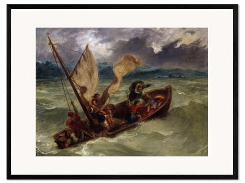 Impression artistique encadrée Christ sur ??la mer de Galilée