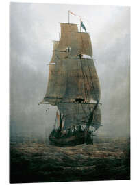 Acrylglasbild  Segelschiff im Nebel - Caspar David Friedrich