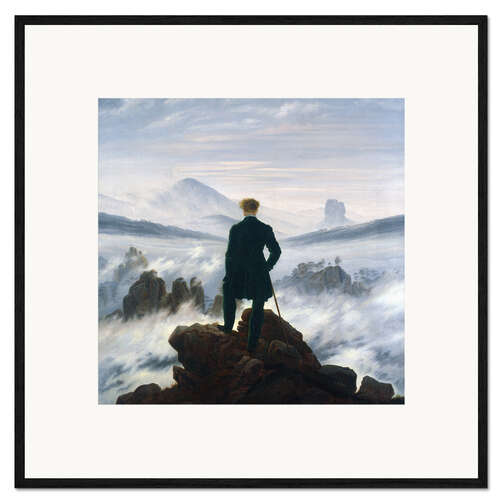Impression artistique encadrée Le Voyageur contemplant une mer de nuages 
