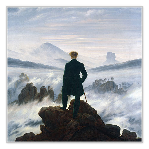 Poster Le Voyageur contemplant une mer de nuages 