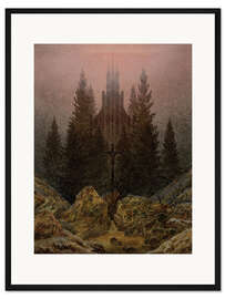 Gerahmter Kunstdruck Das Kreuz im Gebirge