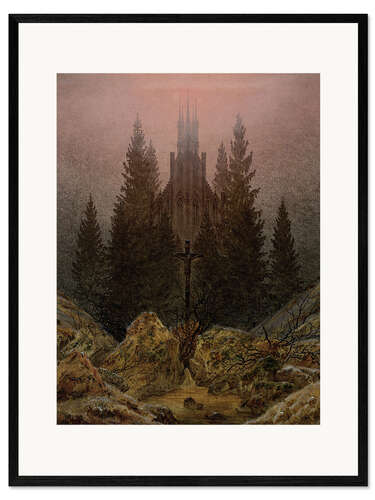 Ingelijste kunstdruk Crucifix in Forest