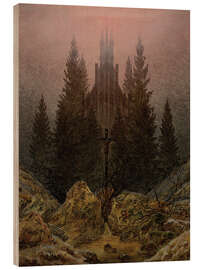 Wood print Crucifix in Forest