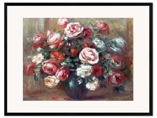 Inramat konsttryck Still life with roses