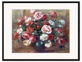 Ingelijste kunstdruk Still life with roses