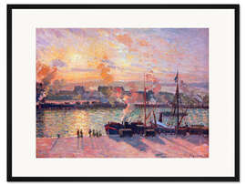 Gerahmter Kunstdruck Sonnenuntergang in Rouen