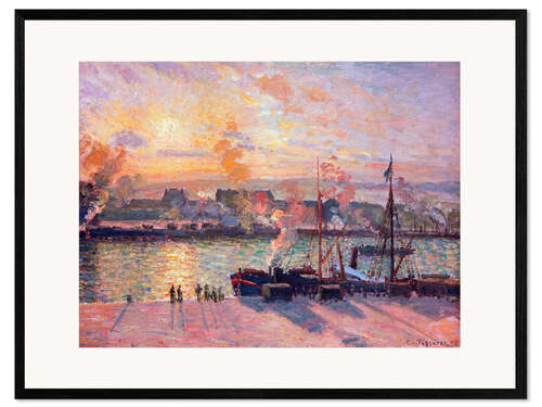Ingelijste kunstdruk Sunset at Rouen