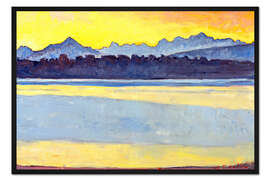 Gerahmter Kunstdruck Bucht von Genf mit Mont-Blanc