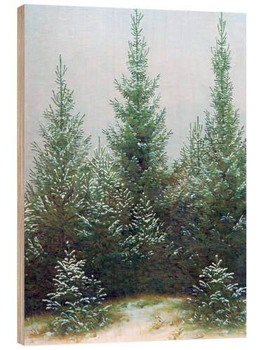 Wood print Fir Trees in Snow