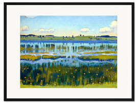 Gerahmter Kunstdruck Ufer am Äschisee