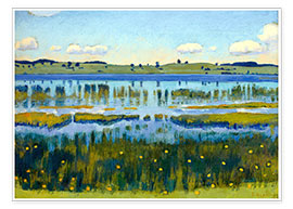 Kunstwerk  Shore of Äschisee Lake - Ferdinand Hodler
