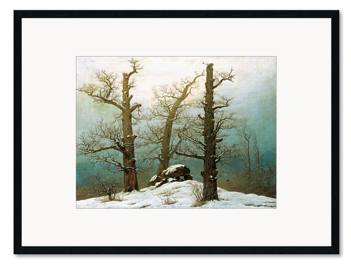 Innrammet kunsttrykk Megalithic grave in the snow