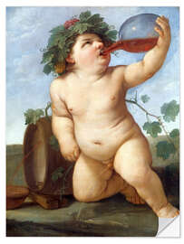 Wall sticker Drinking bacchus boy