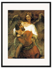 Gerahmter Kunstdruck Jakobs Kampf mit dem Engel