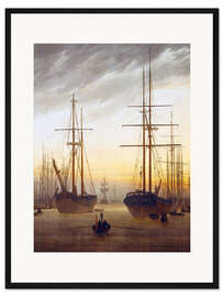 Gerahmter Kunstdruck Ansicht eines Hafens